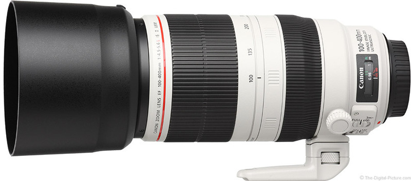 A product photo of the 100-400mm Canon lens